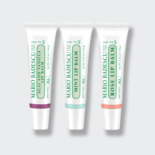 Three white tubes of lip balms